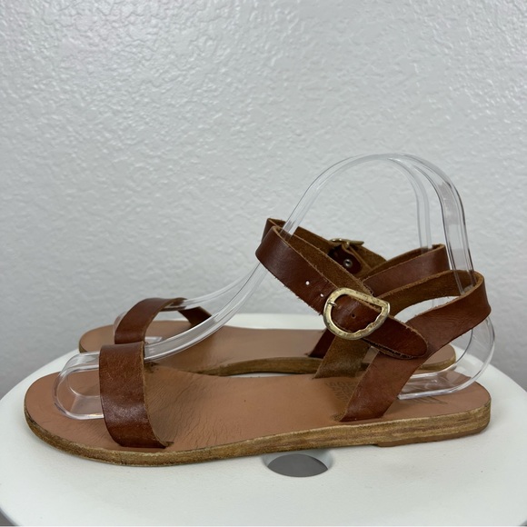 Ancient Greek Sandals Brown Drama Leather Strap Shoes Womens Size 7 WORN - Picture 6 of 10
